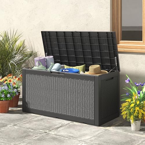 130 Gallon Waterproof Large Resin Deck Box
