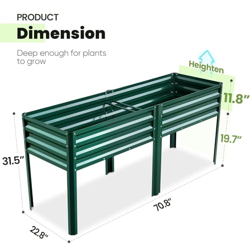 Large Raised Garden Bed with Legs 70.9x22.8x31.5 in