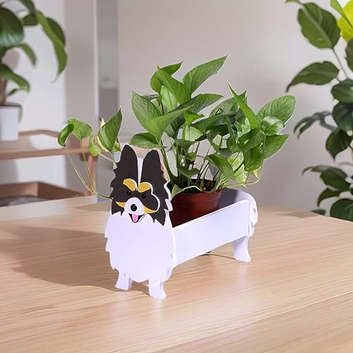Small Pomeranian Gray Dog Planter Plant Pots