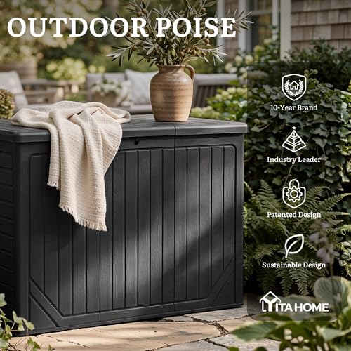 230 Gallon Extra Large Outdoor Storage Box (Dark Black / 230 Gallon)