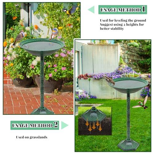 Bird Bath for Outside with Pedestal