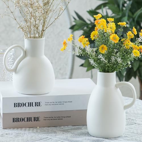White Ceramic Vase Set (2 Count)