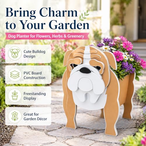 Small English Bulldog Planter Plant Pots