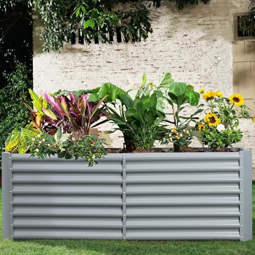 2 Pack 8×4×2ft Galvanized Raised Garden Bed Kit (2 Count)