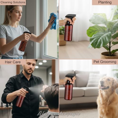 16.9oz Plastic Spray Bottle With Scale (Amber-scale)