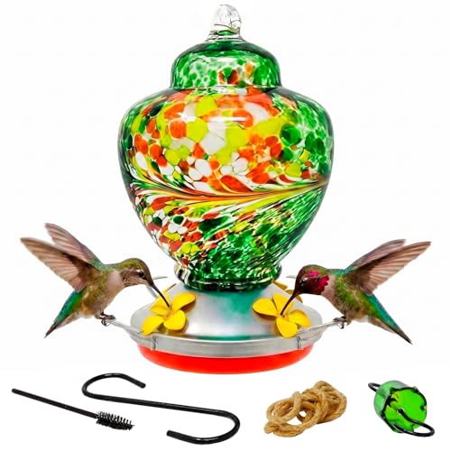 Glass Hummingbird Feeder for Outdoors