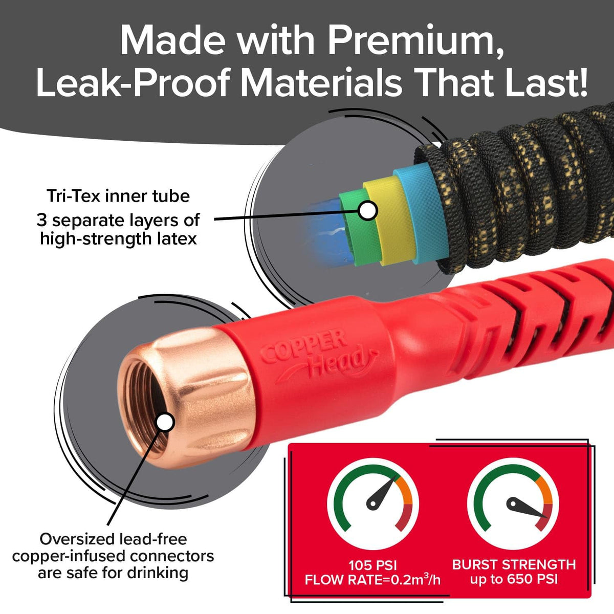 Copper Head 50 FT Expandable Garden Hose