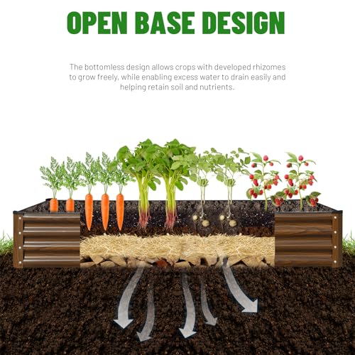 Galvanized Raised Garden Bed 6x3x1FT Outdoor Large Metal Planter Box Steel Kit for Planting Vegetables