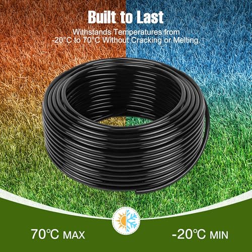 100FT 1 4 Inch Drip Irrigation Tubing with 10 Pack Push