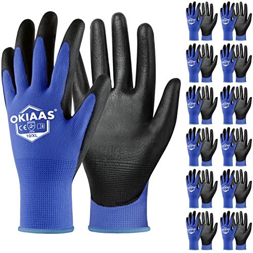 PU Coated Work Gloves Men (12 Count)