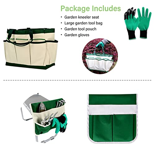 Foldable Garden Kneeler Seat with 11'' Wider Pad Kneeling and Seat