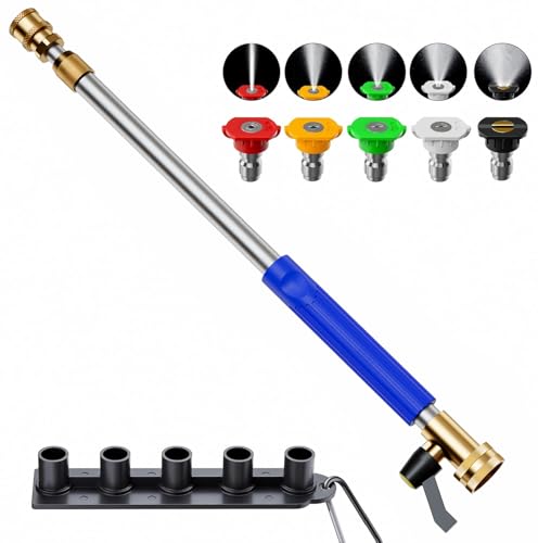 Adjustable Jet Nozzle High Pressure Hose Nozzle (Blue / 33inch)