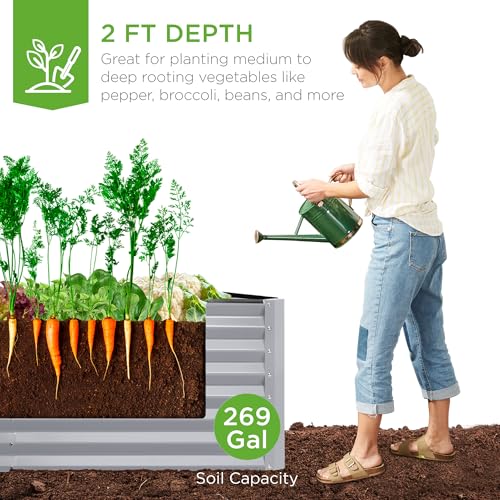 6x3x2ft Outdoor Metal Raised Garden Bed