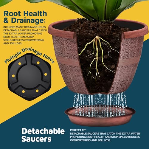 10 Inch Whiskey Barrel Planters Outdoor Pack of 20 (20 Count)