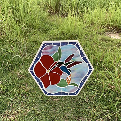 MSS003 Tiffany Style Stained Glass Mosaic Decorative Stepping Stone for Garden Decor
