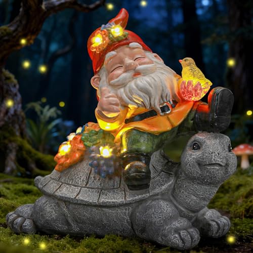 Solar Garden Statue Outdoor Decor (Gnometurtle)