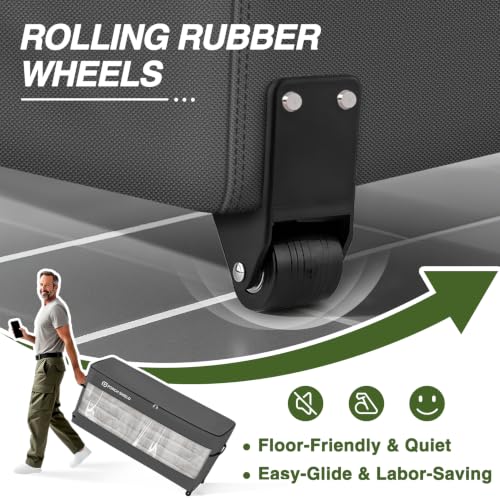 Rolling Cushion Storage Bag with Wheel 48"L x 15"W x 22"H (Grey / 48"L x 15"W x 22"H)