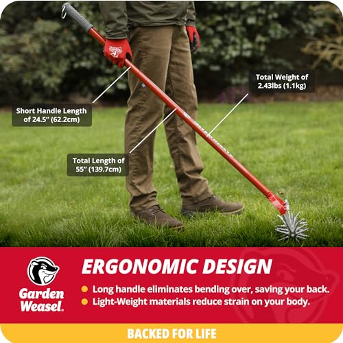 Rotary Hand Cultivator Tiller for Aerating Weeding Planting