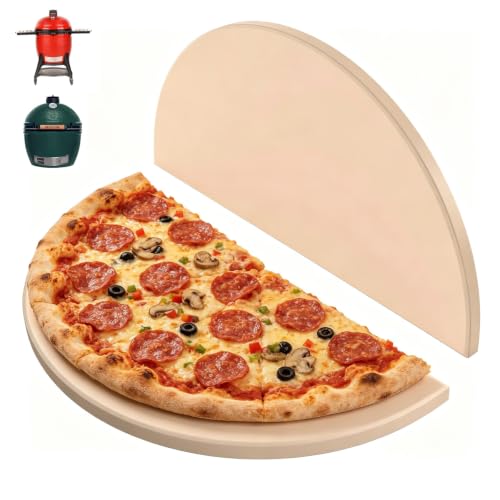 19.8In Half Moon Ceramic Pizza Stone for Kamado Joe Big Joe I (19.8" For Kamado Joe Big Joe I, II & III)