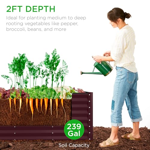 8x2x2ft Raised Outdoor Metal Garden Bed