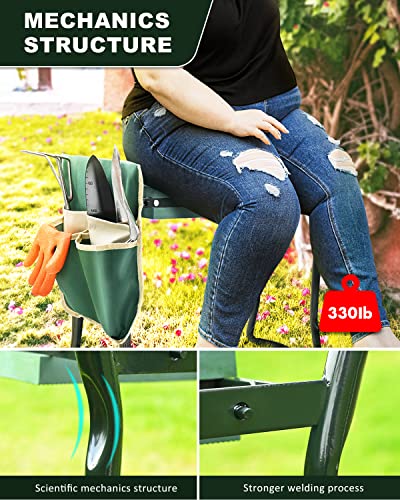 Garden Bench for Kneeling and Sitting Foldable Garden Kneeler and Seat Heavy Duty