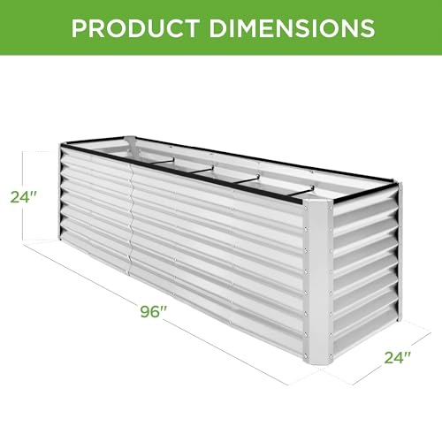 8x2x2ft Raised Outdoor Metal Garden Bed