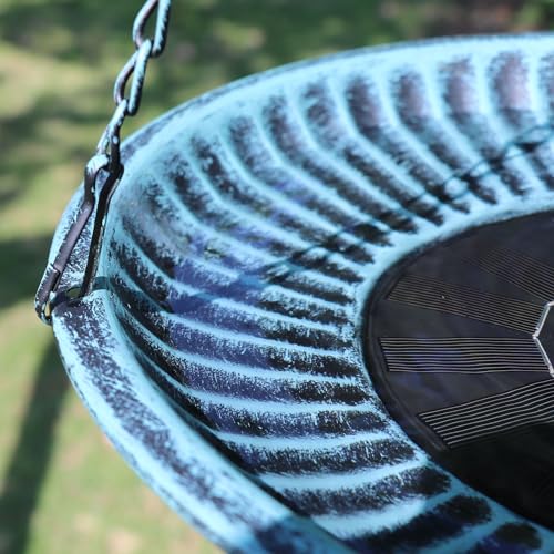 12" Hanging Solar Bird Bath (B-blue and Black)