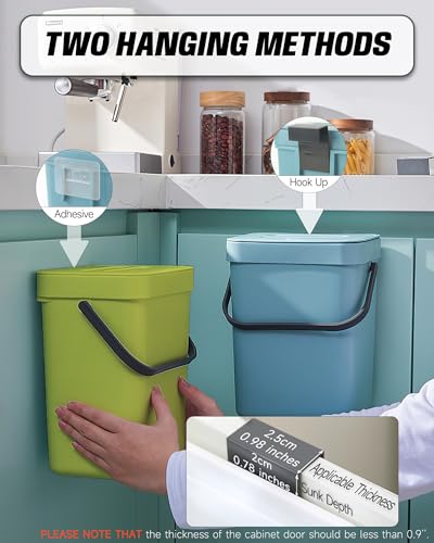 1.3 Gal Hanging Small Trash Can with Lid