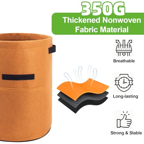 4 Pack Potato Growing Bag with Flap 10 Gallon Planter Pots with Handles and Harvest Window for Potato Tomato and Vegetables (4 Count)