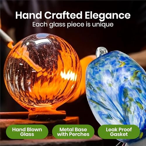Glass Hummingbird Feeder for Outdoors