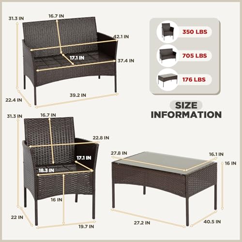 4 Piece Patio Furniture Set