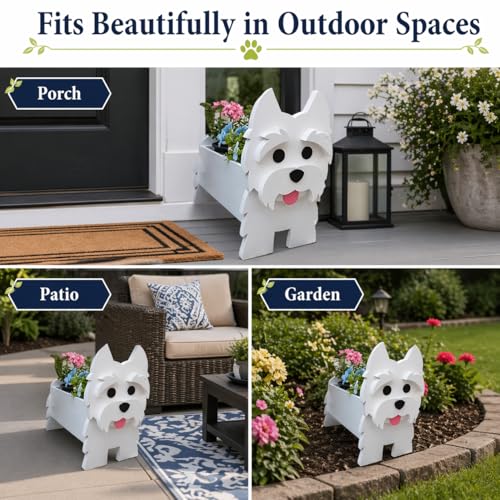 Small Western Highlands Dog Planter Plant Pots