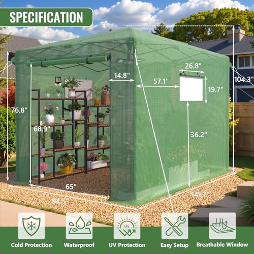 8X12 FT Pop Up Greenhouse (8X12 FT)