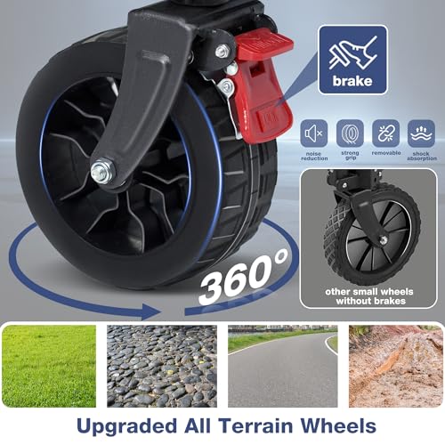 Collapsible Wagon Cart Foldable with Big Wheels Brakes