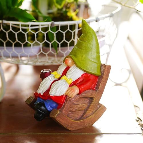 Drinking Coffee Faceless Garden Female Gnome Statue Decoration 6.5" Figurine Ornament for Indoor Outdoor Home Patio Yard Lawn (Female Garden Gnome)