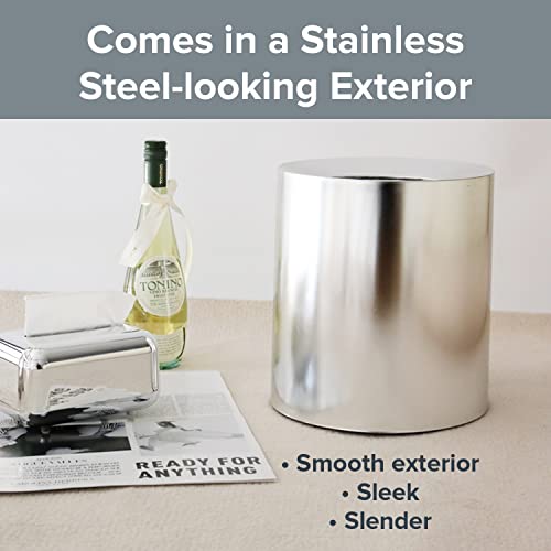 Modern Polished Stainless Steel Design Garbage Can