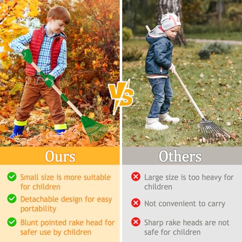 2 Pcs 35'' Kids Rakes for Leaves