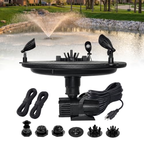 1 3 HP Floating Fountain & Aerator for Ponds and Lakes with 100 ft Cord