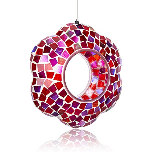 Bird Feeder Hanging Mosaic Fly Through Birdfeeder Garden Yard Decor