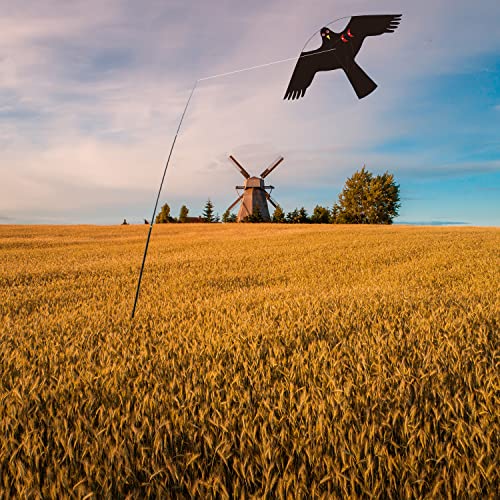 Bird Scarer Kite with 13ft Pole Bird Hawk Flying Kite (style C with 4m pole)