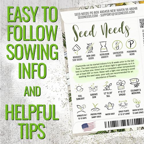 German Chamomile Seeds to Plant Heirloom Non (5 Packs)