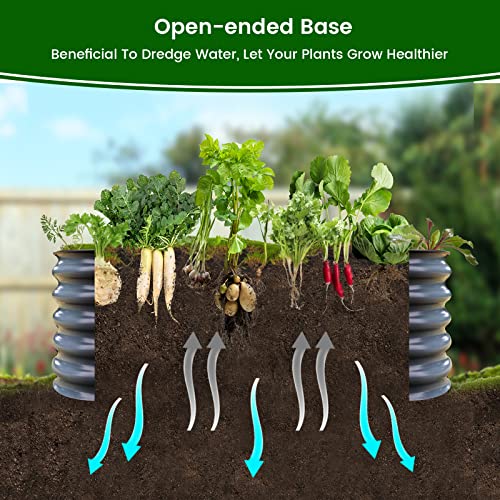 17" Tall 42" Round Galvanized Raised Garden Bed Kit