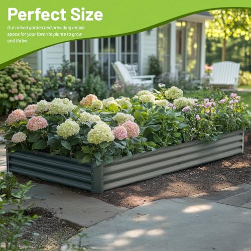 2PCS 8x4x1FT Galvanized Raised Garden Bed (2 Count)