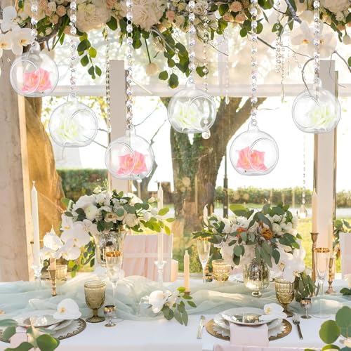 24 Sets Wedding Hanging Glass Globe Hanging Tealight Holder (24 Count)