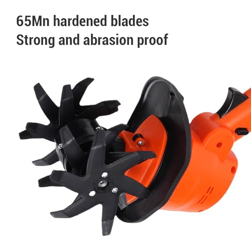 24V Cordless Electric Tiller with 2 Rechargeable Batteries