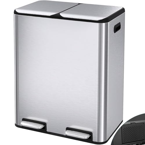 16Gal Dual Trash Can w (2 Count)