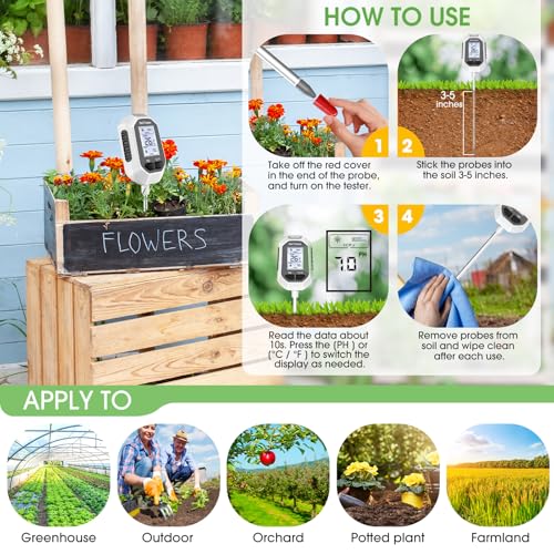 4-in-1 Soil Moisture Meter Digital Plant for Outdoor Plants