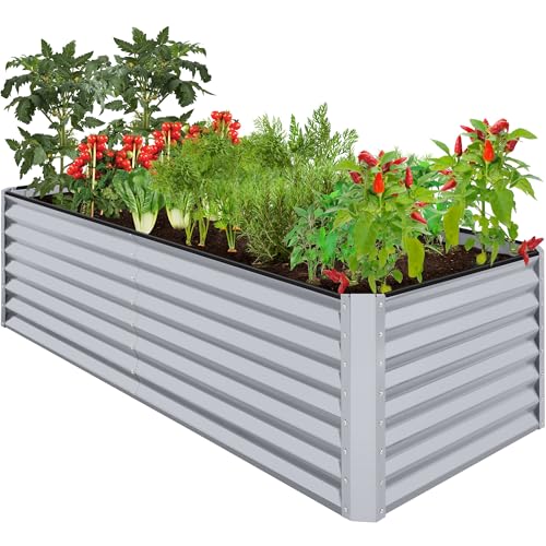 8x4x2ft Outdoor Metal Raised Garden Bed