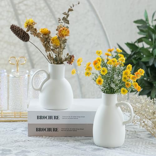 White Ceramic Vase Set (2 Count)