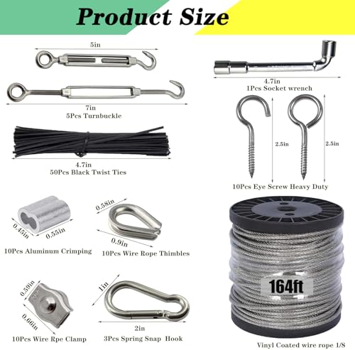 164FT Vinyl Coated Wire Rope Kit 1